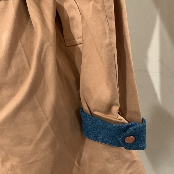 Venus Denim Trim Trench Coat NWOT - Picture 8 of 8